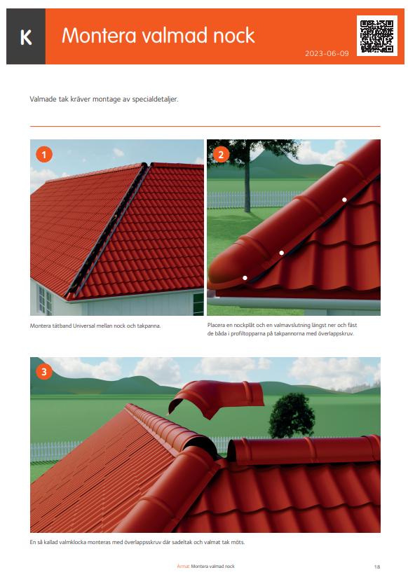 ridge plate on hipped roof